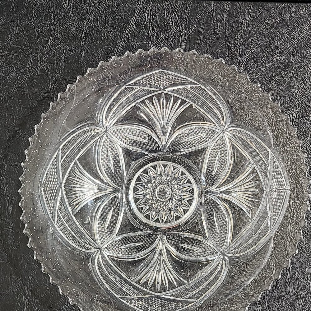 Rare Find Bryce EAPG Antique Serving Plate Beautiful Lady Sawtooth Edge